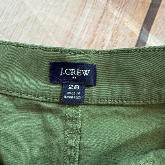 J Crew Women Utility Chino Shorts Size 28 High Waist Safari Beachy Preppy Green - Picture 2 of 8